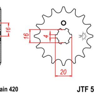 Pignon JT SPROCKETS acier standard – 420
