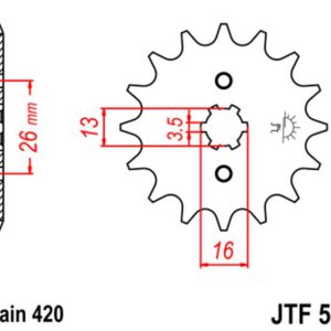Pignon JT SPROCKETS acier standard – 420