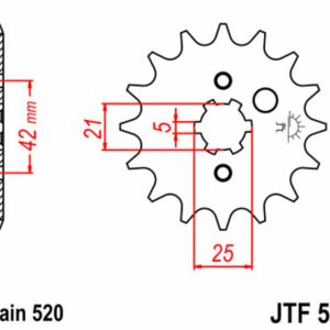 Pignon JT SPROCKETS acier standard – 520