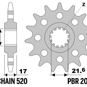 Pignon PBR acier standard – 520