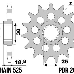 Pignon PBR acier standard – 525