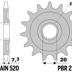Pignon PBR acier standard – 520
