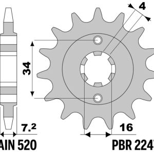 Pignon PBR acier standard – 520