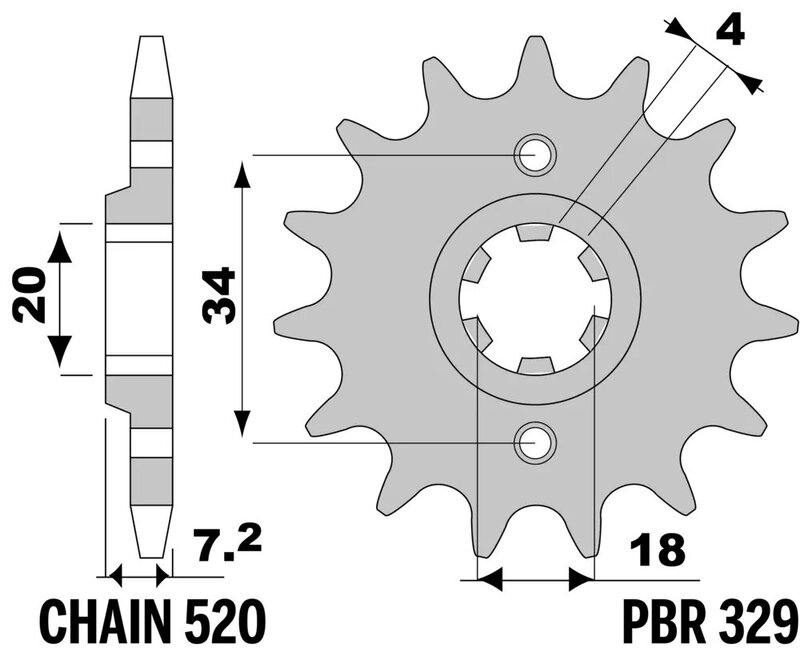Pignon PBR acier standard - 520