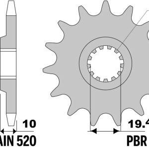 Pignon PBR acier standard – 520