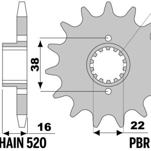 Pignon PBR acier standard – 520