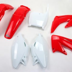 Kit plastique UFO couleur origine rouge/blanc Honda CR125R/250R