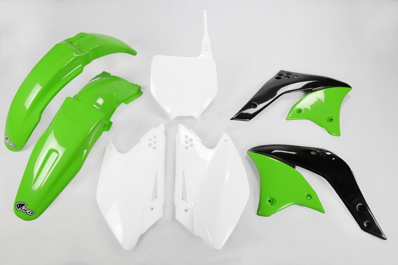 Kit plastique UFO couleur origine vert/blanc Kawasaki KX250F