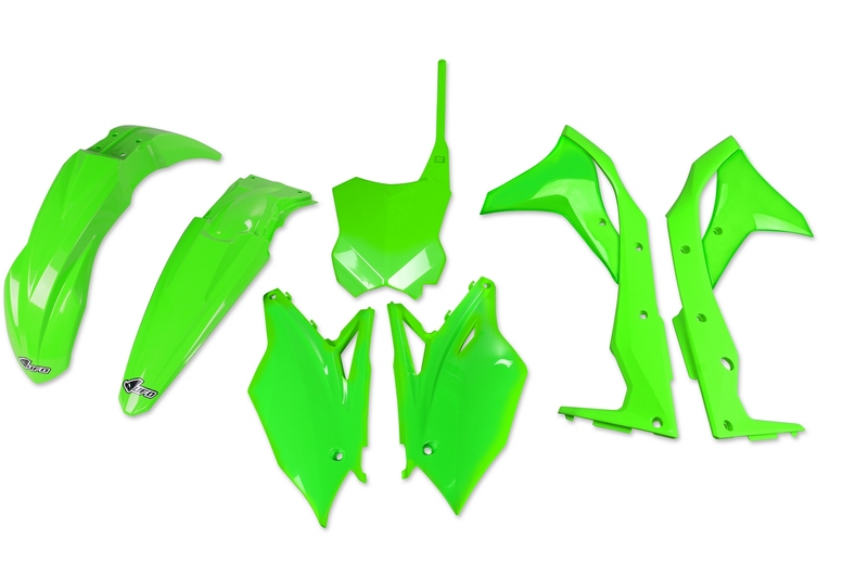Kit plastique UFO vert fluo Kawasaki KX250F