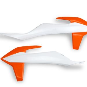 Ouies de radiateur UFO orange/blanc KTM EXC/SX/EXC-F/SX-F