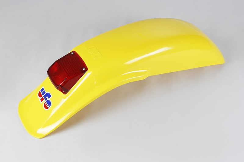 Garde-boue arrière + feu UFO Enduro jaune