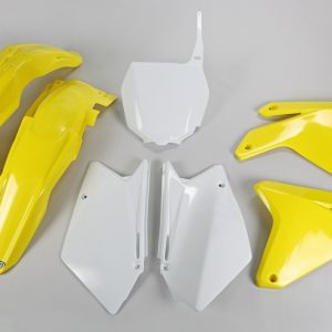 Kit plastique UFO couleur origine jaune/blanc Suzuki RM-Z450