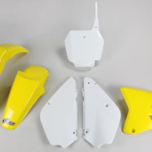 Kit plastique UFO couleur origine jaune/blanc (02-17) Suzuki RM85