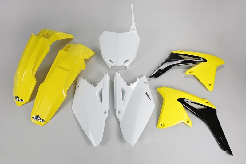 Kit plastique UFO couleur origine jaune/noir/blanc Suzuki RM-Z450