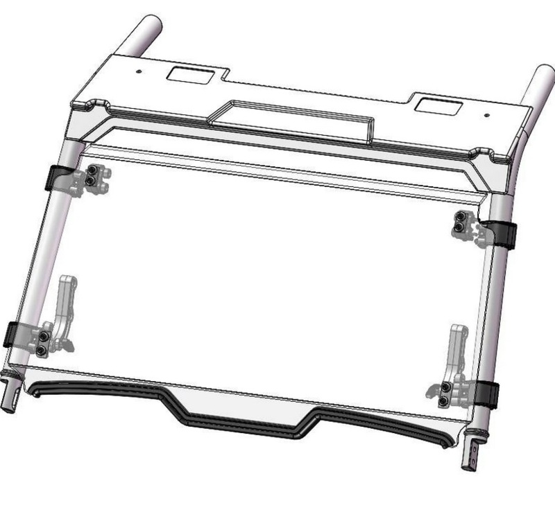 Pare-brise DIRECTION 2 avant complet pliable 1pc Polaris RZR XP