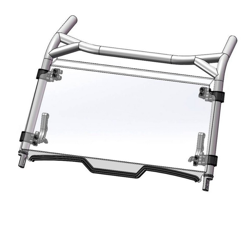 Pare-brise DIRECTION 2 avant complet pliable 1pc Polaris RZR XP Turbo S