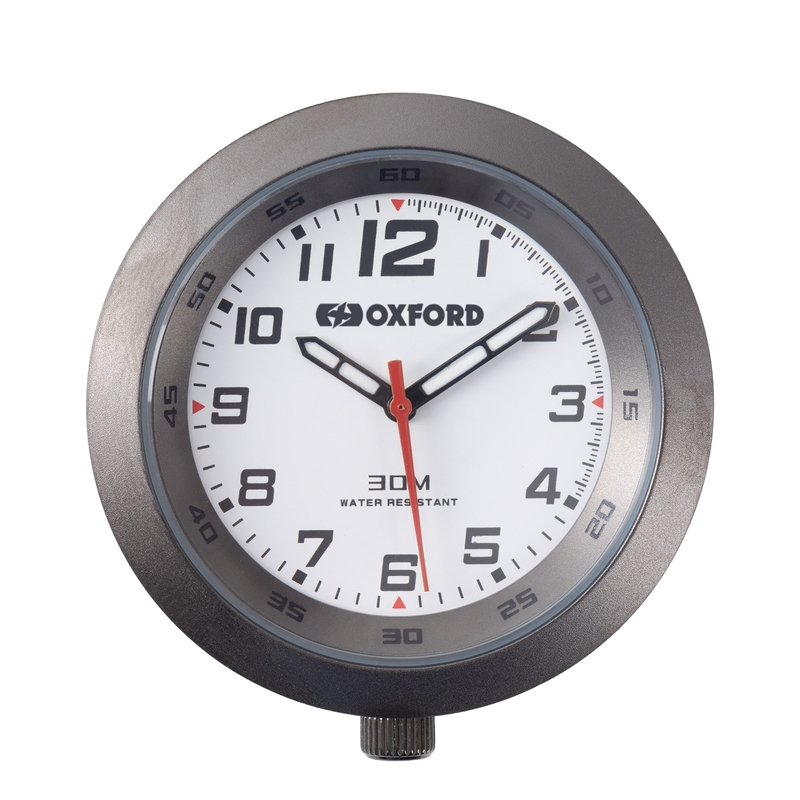 Horloge analogue OXFORD cadre titane/fond blanc