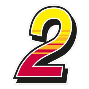 Jeu de 2 stickers « 2 » MALOSSI Enko 4 – 15,7X19 cm