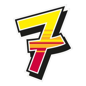 Jeu de 2 stickers « 7 » MALOSSI Enko 4 – 14,9X19,5 cm