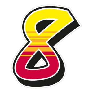 Jeu de 2 stickers « 8 » MALOSSI Enko 4 – 16X19 cm