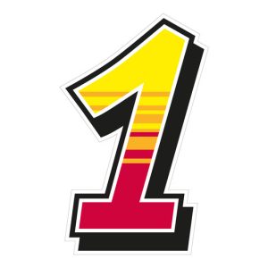 Jeu de 2 stickers « 1 » MALOSSI Enko 4 – 11,7X19 cm