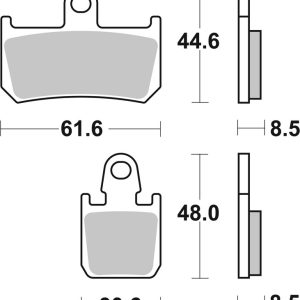 Plaquettes de frein BREMBO type 07YA46 SR métal fritté – sport