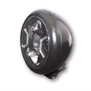 Feu avant LED HIGHSIDER pro HD-Style Type 2 – 7 pouces – homologué E – noir – à l&rsquo;unité