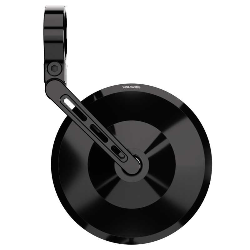 Rétroviseur d’embout de guidon HIGHSIDER pro Montana 2 court – noir – l&rsquo;unité