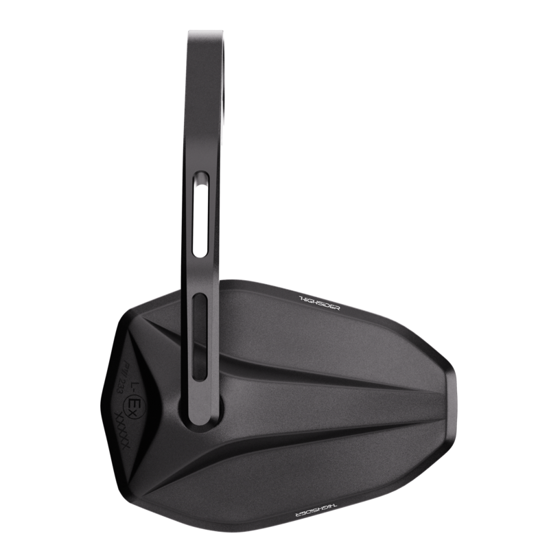 Rétroviseur d’embout de guidon HIGHSIDER pro Victory-Blast long – noir – l&rsquo;unité