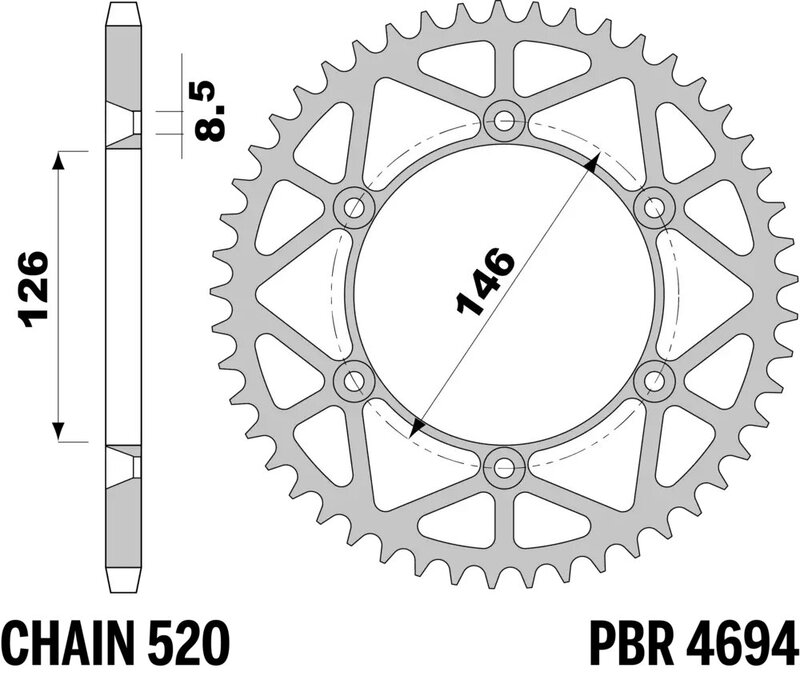Couronne PBR acier allégée - 520