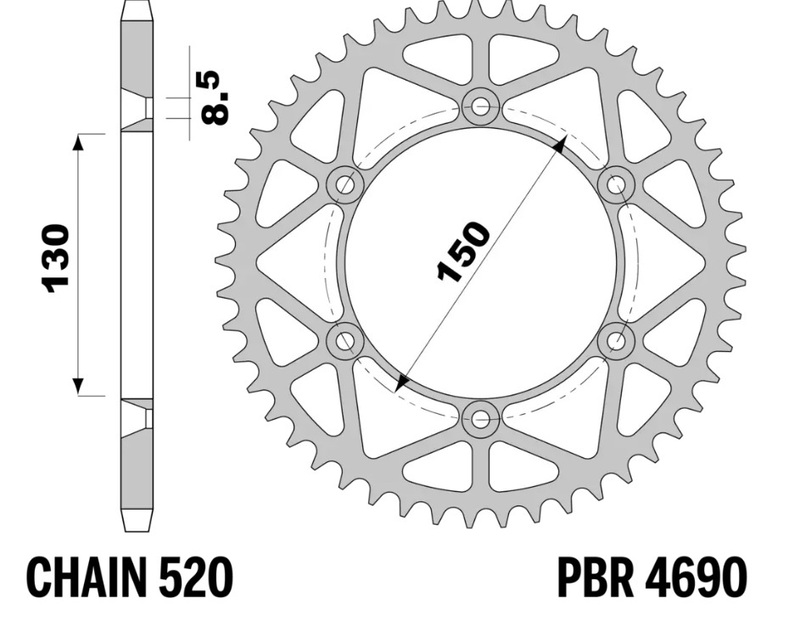 Couronne PBR acier allégée - 520