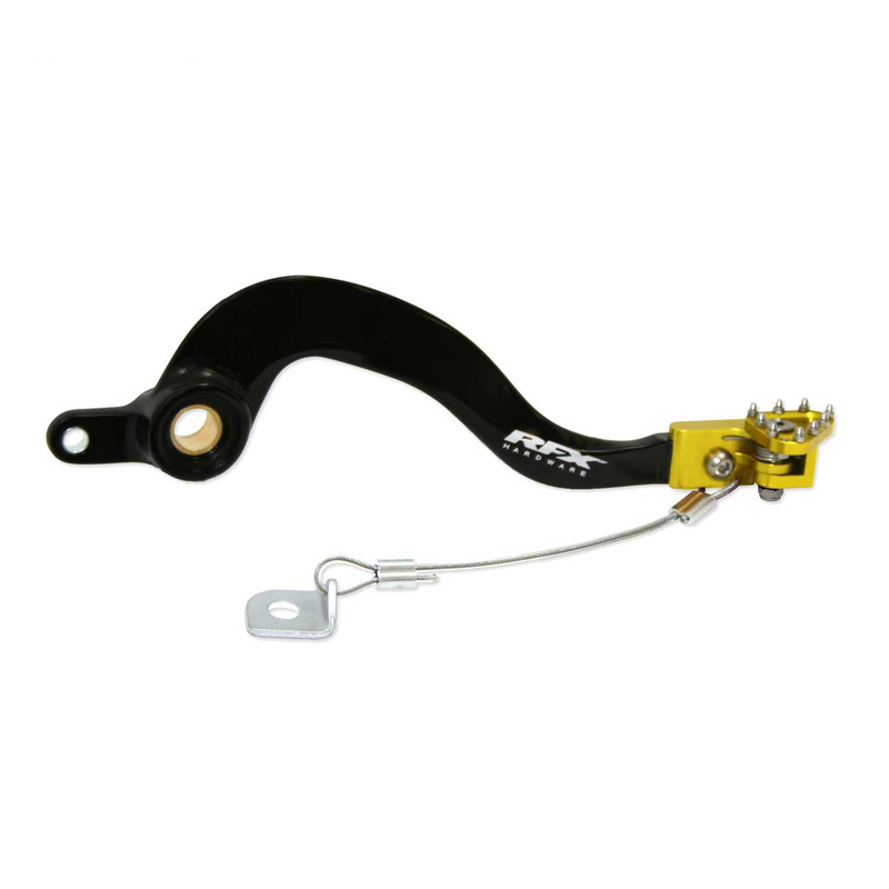 Pédale de frein RFX Pro Series – embout repliable – noir/jaune