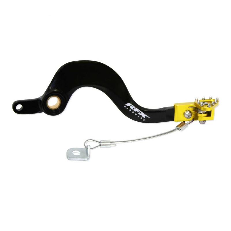 Pédale de frein RFX Pro Series – embout repliable – noir/jaune