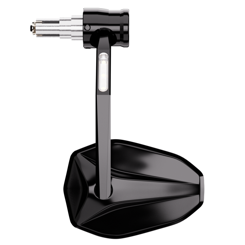 Rétroviseur d’embout de guidon HIGHSIDER pro Victory-Rim avec clignotant et feu de position LED – noir – l&rsquo;unité