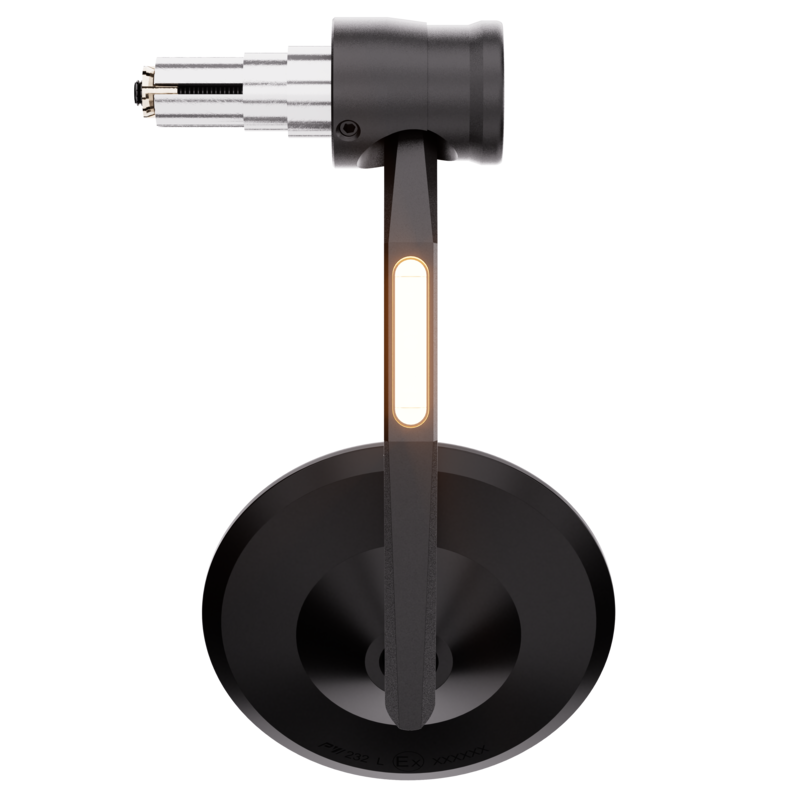 Rétroviseur d’embout de guidon HIGHSIDER pro Montana-Rim avec clignotant LED – noir – l&rsquo;unité