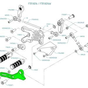 Ensemble leviers de vitesse LIGHTECH arrière FTRYA014 / FTRYA014W / FTRKA009R