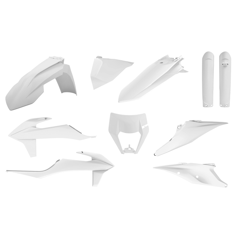 Kit plastique POLISPORT blanc – KTM EXC/EXC-F