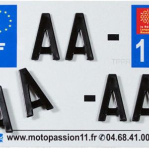 Plaques d&rsquo;immatriculation aluminium PPI pré-percées – SIV 210×130 département 972 – 10 pièces