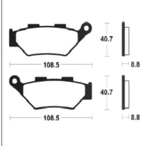 Plaquettes de frein TECNIUM métal fritté – MF483