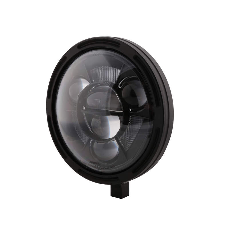 Feu avant LED HIGHSIDER pro Frame-R1 Type 11 – 7 pouces – fixation inférieure – homologué E – noir – à l&rsquo;unité