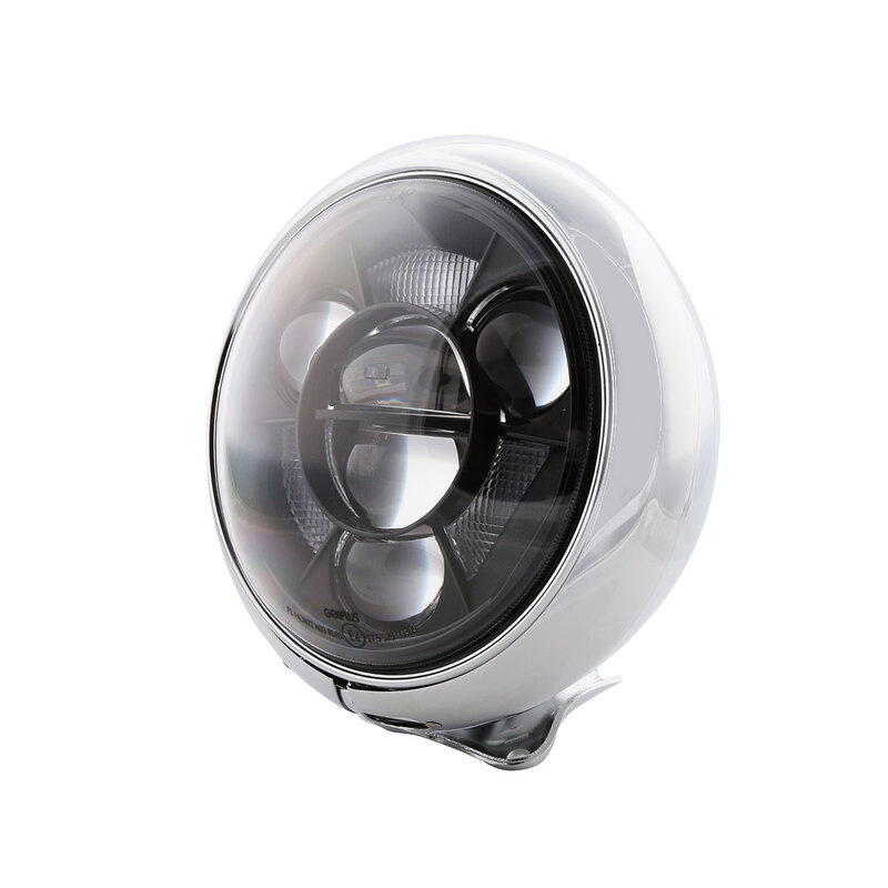 Feu avant LED HIGHSIDER pro HD-Style Type 11 – 7 pouces – avec TFL – homologué E – chromé – à l’unité
