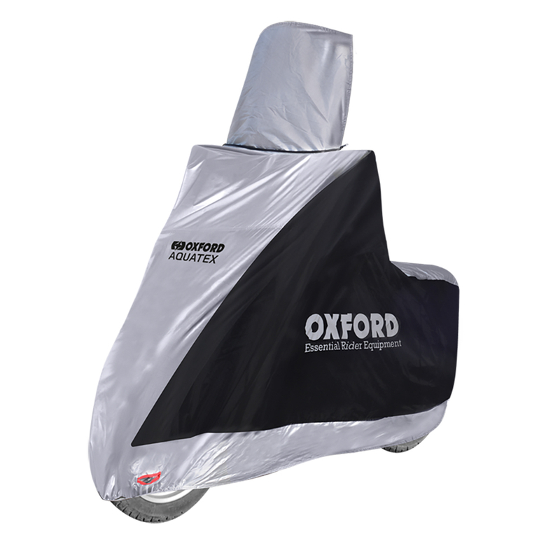 Housse de protection intérieur / extérieur OXFORD Aquatex noir/argent – scooter – avec bulle haute – S
