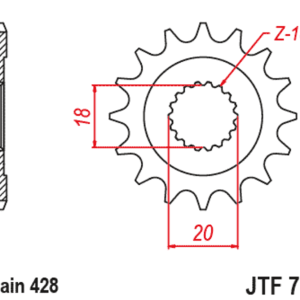 Pignon JT SPROCKETS acier standard – 428
