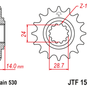 Pignon JT SPROCKETS acier anti-bruit – 525