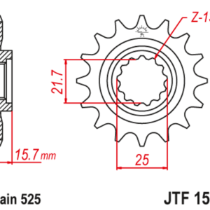 Pignon JT SPROCKETS acier anti-bruit – 525