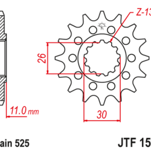 Pignon JT SPROCKETS acier anti-bruit – 525
