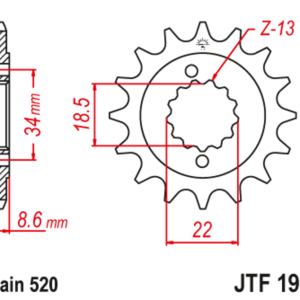 Pignon JT SPROCKETS acier anti-bruit – 520