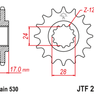 Pignon JT SPROCKETS acier anti-bruit – 525
