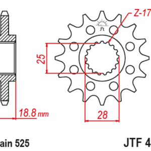 Pignon JT SPROCKETS acier anti-bruit – 525