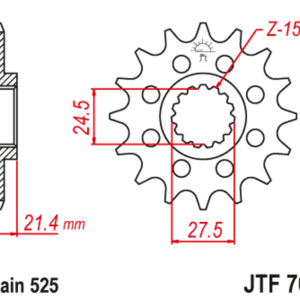 Pignon JT SPROCKETS acier standard – 525